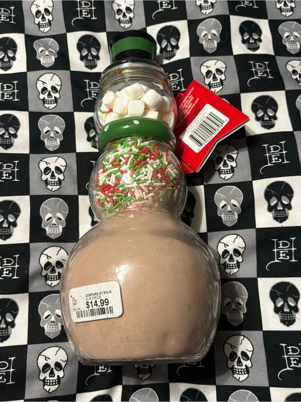 Snowman Hot Chocolate Kit Glass Jar Christmas Gift